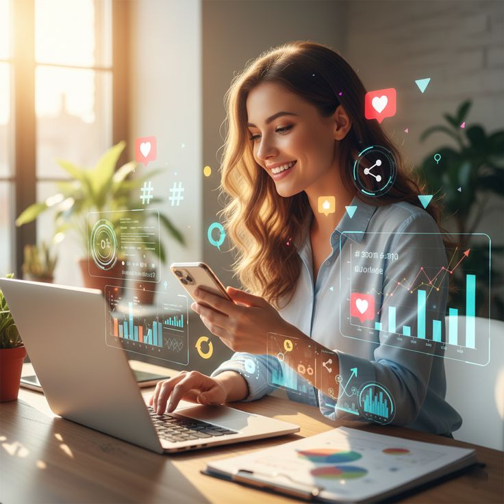 Graphic designer creating branding visuals on a computer, representing PriPhix Creative process